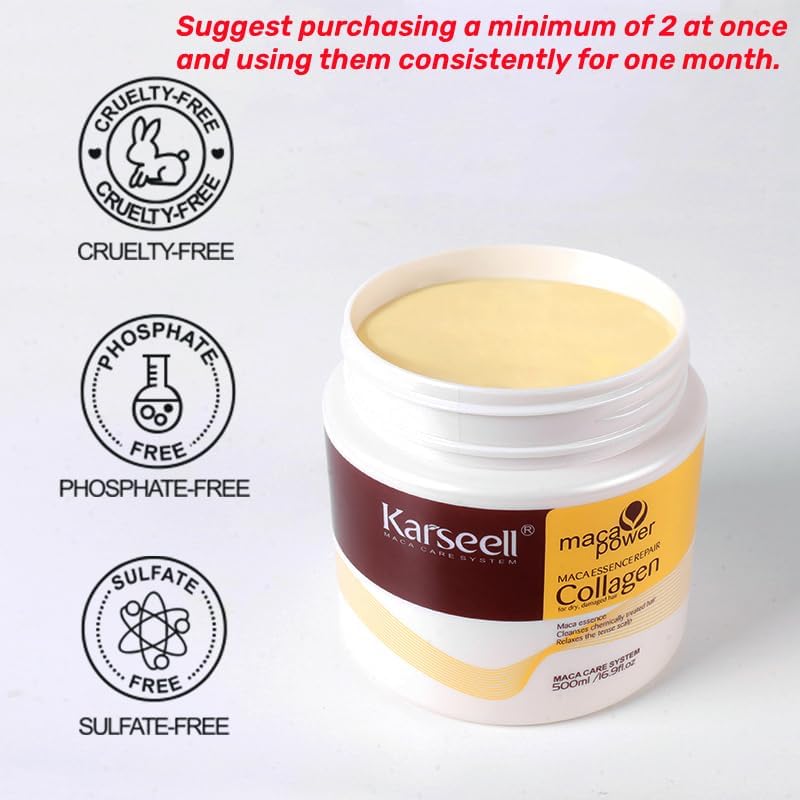Karseell Collagen Hair Treatment Deep Repair & Hydration for Dry, Damaged Hair! 💆‍♀️💖 500ml