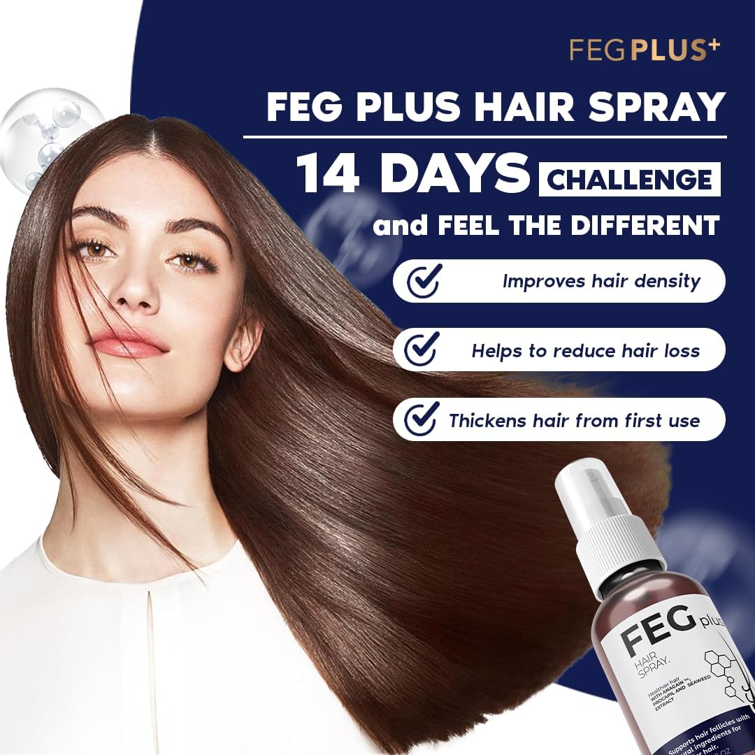 FEGPLUS Minoxidil Hair & Beard Growth Serum (50ml), Seaweed & Rosemary Extract Water, Minoxidil 5% Hair Growth Treatment for Men, Rosemary Oil for Hair Growth Booster, Thicker and Stronger Hair Spray